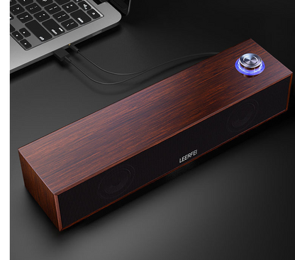 350MB Wired Desktop Wooden Strip Bluetooth Speaker