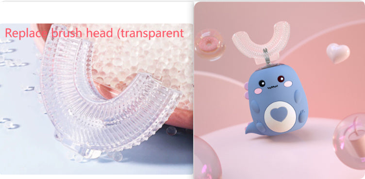 Children'S Electric Toothbrush Food Grade Silicone Oral Kids null Little Dinosaur Blue set 2to6 Years Old