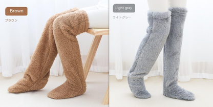 Over Knee High Fuzzy Long Socks Winter Warm Cold Leg Knee Joint Cold-proof Stockings Home Floor Sleeping Socks Men dealsniper-net Set3 Average Size