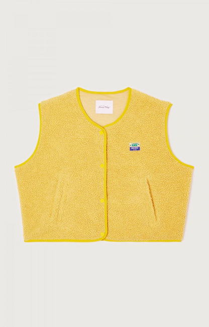 Fashion Single-breasted Vest Jacket Fall Winter Loose Outwear Women DealSniper.net Sleeveless Yellow L