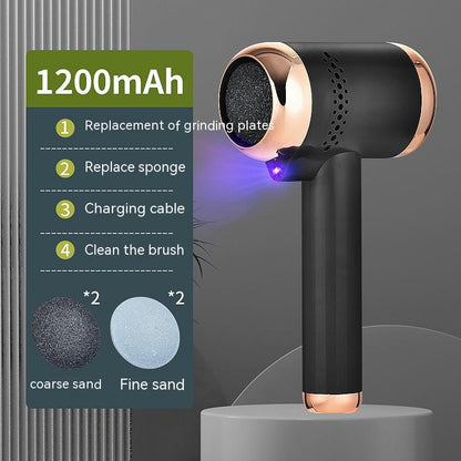 Foot Scrubber Ultraviolet Light To Remove Dead Skin Beauty dealsniper-net Dark black 1200mAh 4grinding head