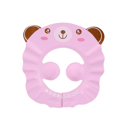 Baby Waterproof Ear Protection Shower Hat Kids DealSniper.net Pink Bear Shower Cap