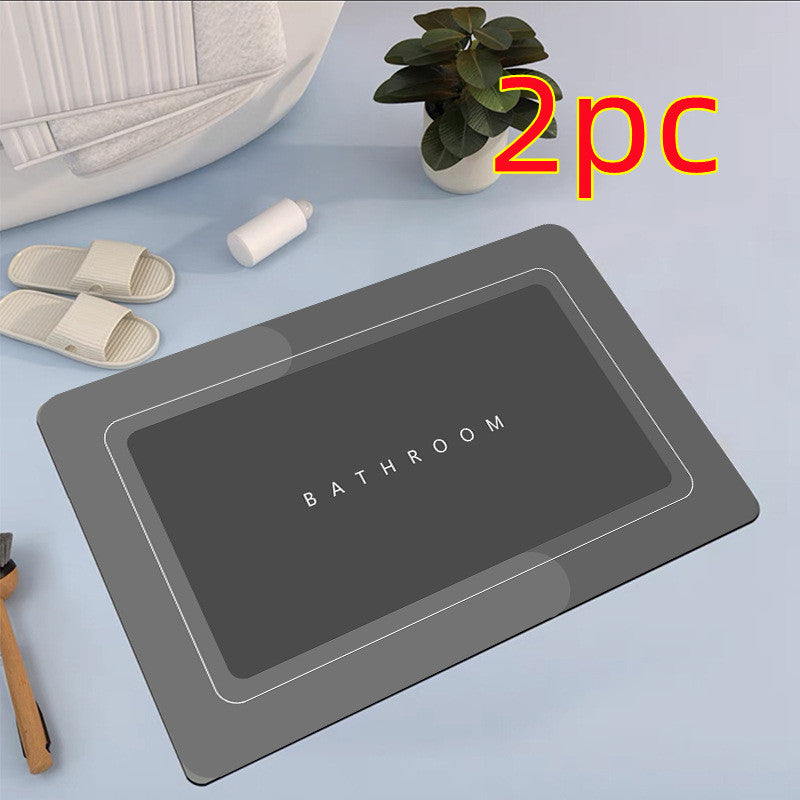 Bathroom Absorbent And Quick-drying Floor Mat House DealSniper.net Baikal dark grey 50x80 2PCS