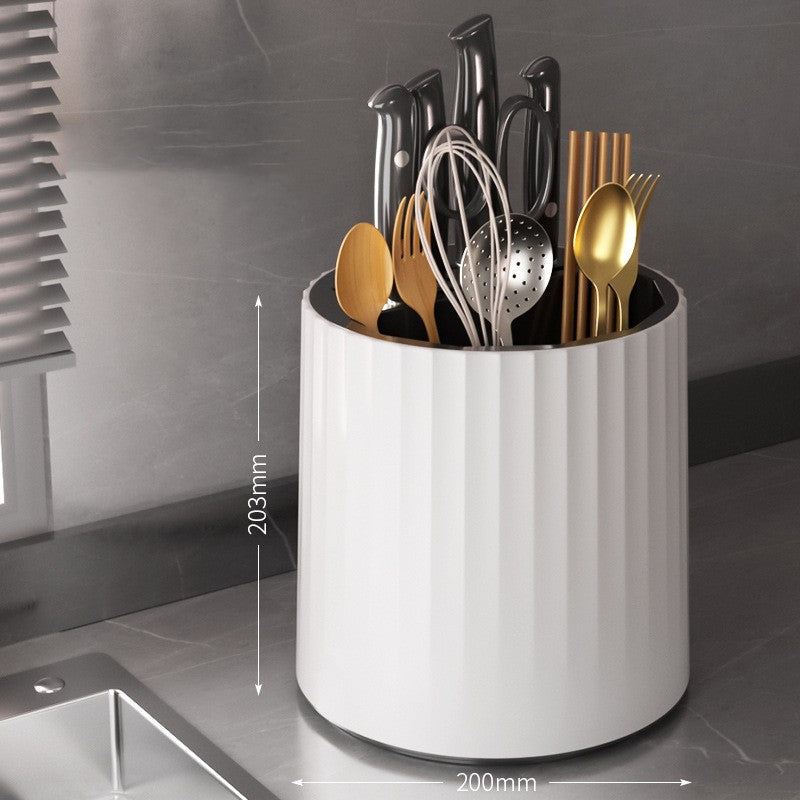 Rotary Kitchen Knife Rest Rack Tool Storage Kitchen DealSniper.net Black