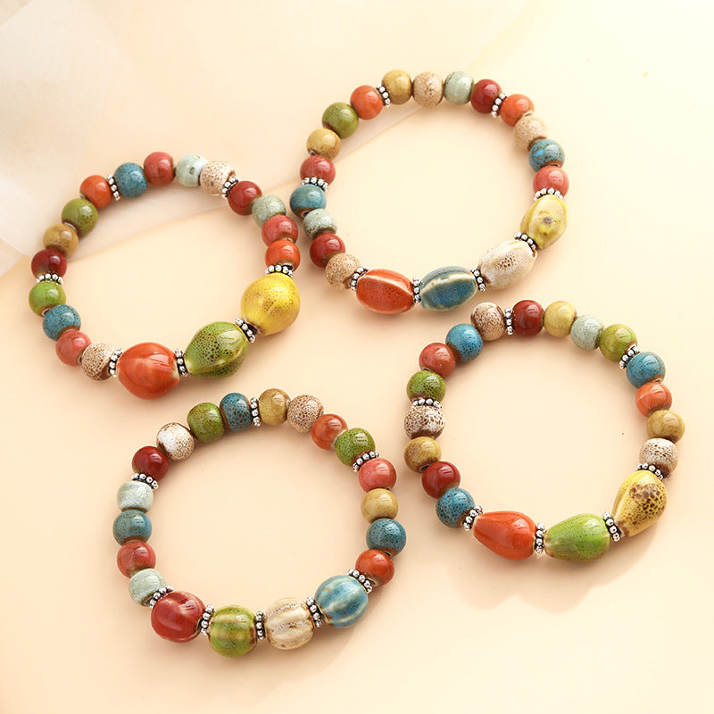 Cross-Border Retro Scenery Dezhou Ceramic Bracelet Jewelry Gym From House