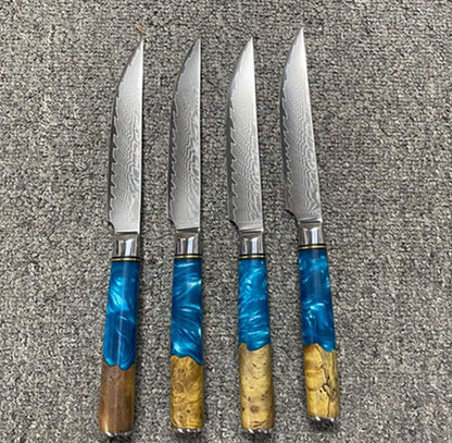 Damascus Stainless Steel Kitchen Knife Kitchen dealsniper-net 4pieces set