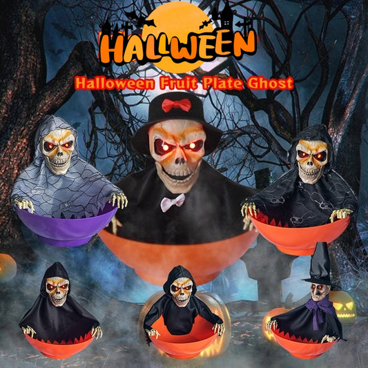 Joyful Halloween Ornament Fruits Tray Scary Screaming Luminous Eye Holidays Gym From House