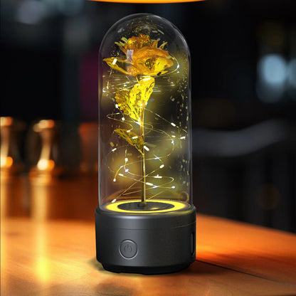 Creative 2 In 1 Rose Flowers LED Light And Bluetooth Speaker