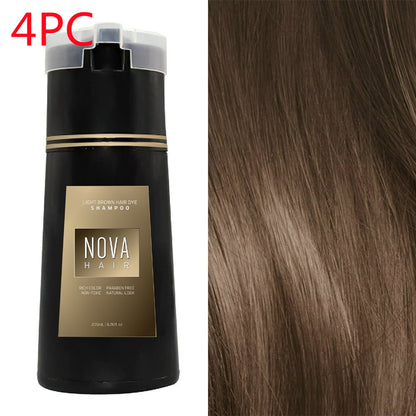 Hair Dyeing Hair Care Shampoo Natural Fast White Hair Dyed Beauty dealsniper-net B Light Brown 200ml 4PCS