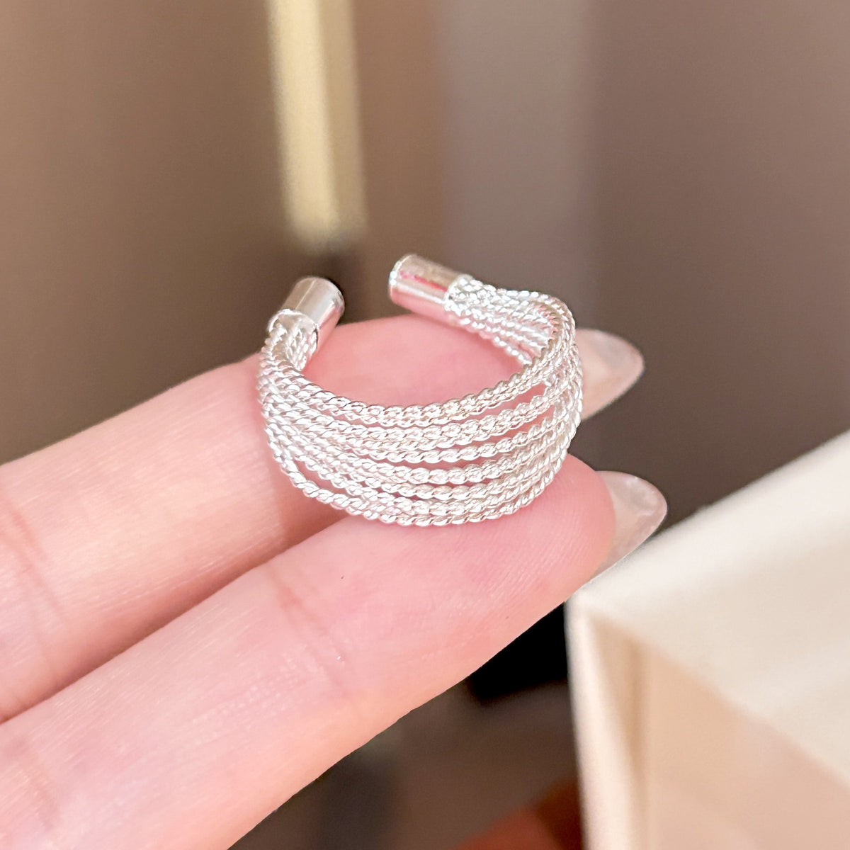 Simple Zircon Plain Ring Women's Niche Light Luxury Jewelry Gym From House J3426