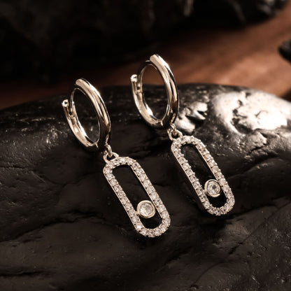 Cross-Border Classic Square-Shaped Light Luxury High-End Necklace Jewelry Gym From House Ep6127 earrings white