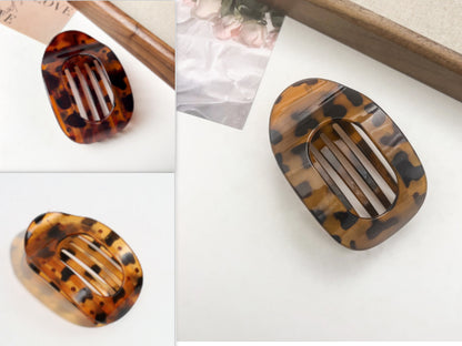Flat Oval Barrettes Back Head Hair Claw Women DealSniper.net Set 2 Pc