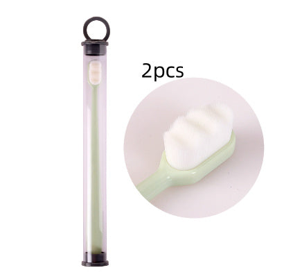 Ultra-fine Toothbrush Super Soft Bristle Deep Cleaning Brush Kids DealSniper.net 2pcs Wavy green