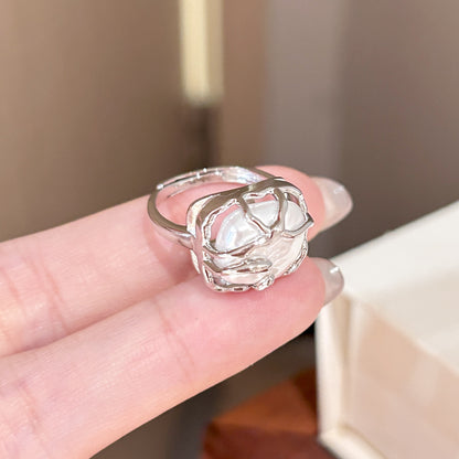 Simple Zircon Plain Ring Women's Niche Light Luxury Jewelry Gym From House J2607