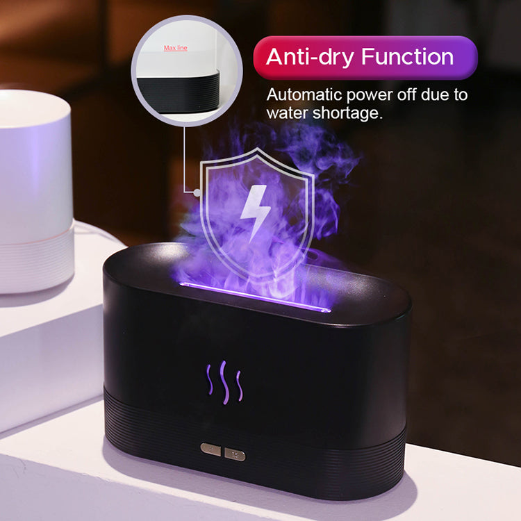 USB Ultrasonic Flame Humidifier Led RGB Colorful Diffuser Home dealsniper-net