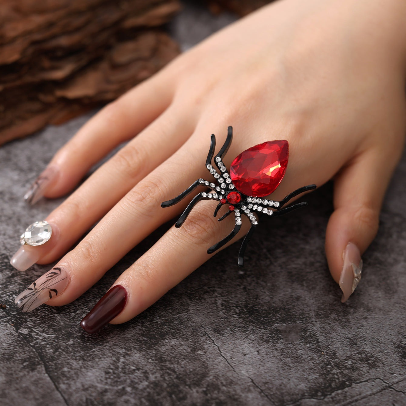 Fashion Dark Halloween Spider Ring Jewelry dealsniper-net