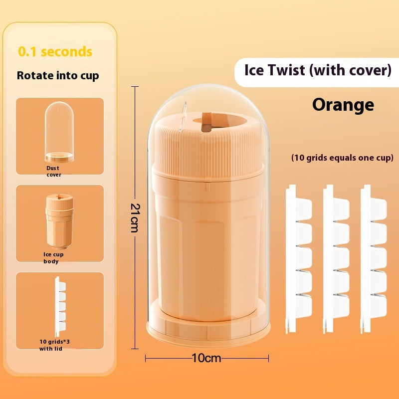 Twisting Ice Cup Rotating Release Ice Cube Trays Kitchen dealsniper-net Peach Color With Cover