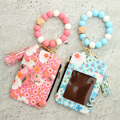 Women's Floral Print Leather Card Bag Women dealsniper-net