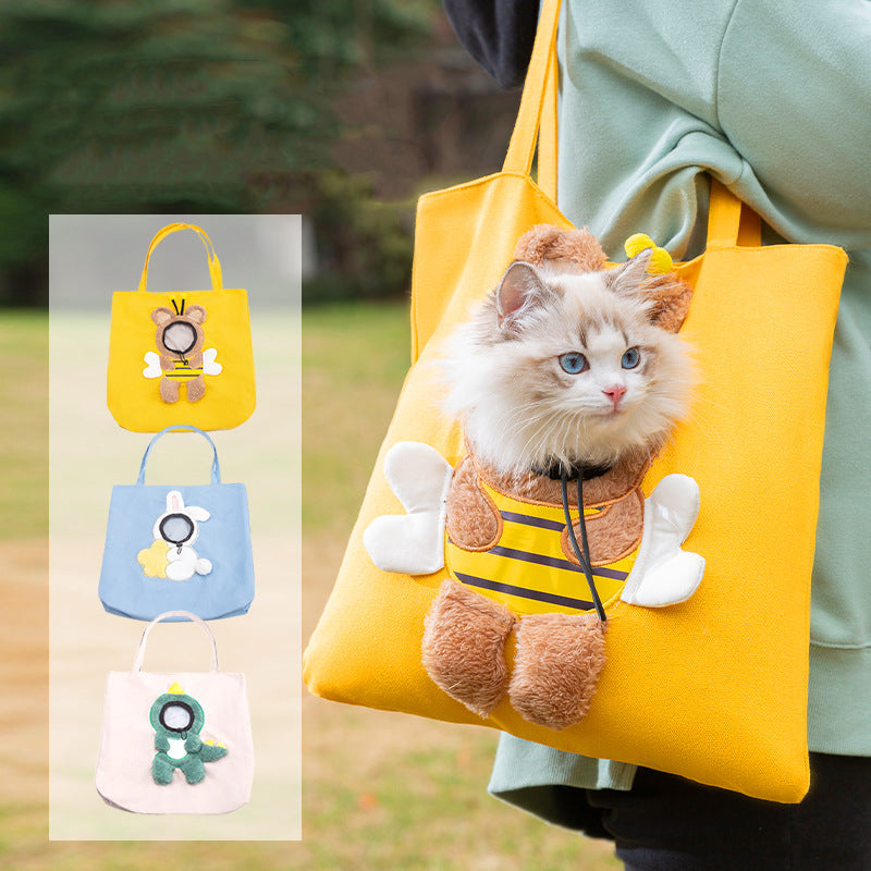 Bee Out Cute Canvas Pet Bag Pets Gym From House