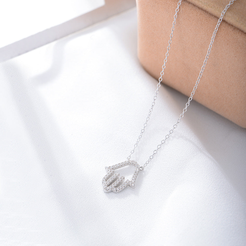 S925 Sterling Silver Micro-Paved Zircon Flash Diamond Cut Out Jewelry Gym From House White 925 Silver