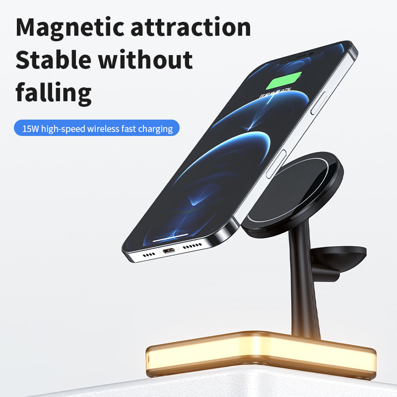 4 In 1 Magnetic Wireless Charger Stand Fast Charging Dock Station Gadgets dealsniper-net