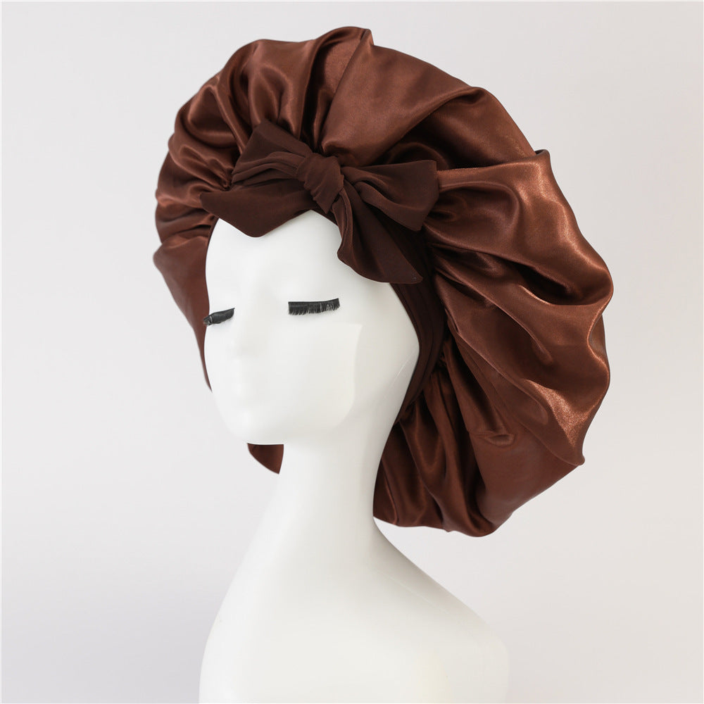 New Silk Bonnet For Sleeping Women Satin Bonnet Hair Bonnet Beauty dealsniper-net Coffee