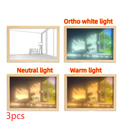 Illuminated Picture LED Decorative Light Painting Modern Night Light Home Decor dealsniper-net Empty room 3pcs S USB