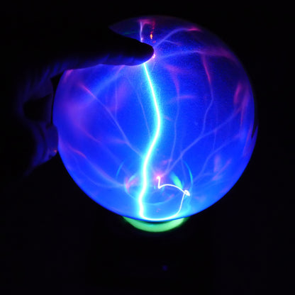 Plasma Lightning Ball Electronic Magic Light Electrostatic Home Decor Gym From House Blue light 4in