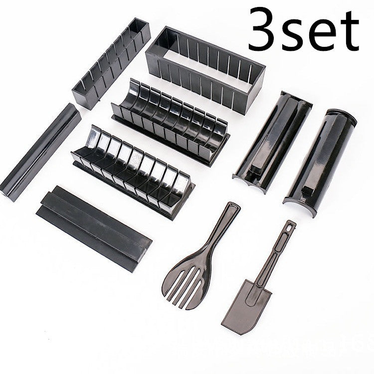 DIY Rice Ball Sushi Maker Mold Kitchen Sushi Making Tool Set Kitchen DealSniper.net Black11pcs 3set