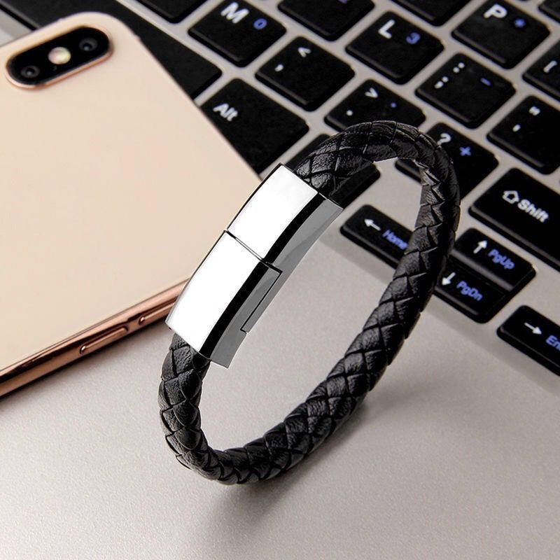 New Bracelet Charger USB Charging Cable Data Charging Electronics dealsniper-net Black Apple interface 22.5cm