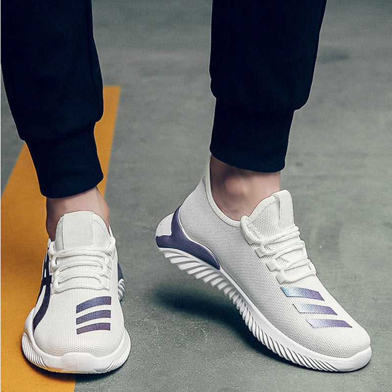 Men Sneakers Stripe Print Lightweight Shoes Running Walking Men dealsniper-net