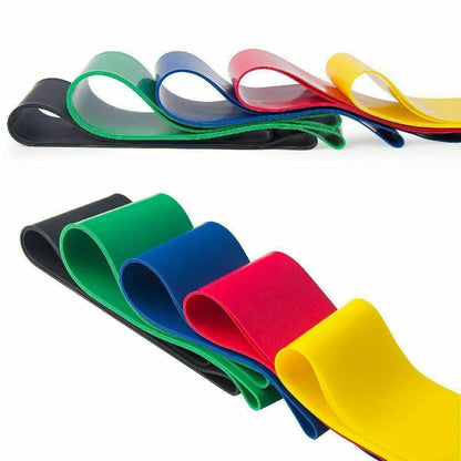 Resistance Bands Loop Set Of 5 Exercise Workout CrossFit Fitness Yoga Booty Band Sports DealSniper.net
