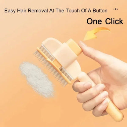 Pet Grooming Brush One-Click Hair Removal Gentle On Skin Pet Pets DealSniper.net