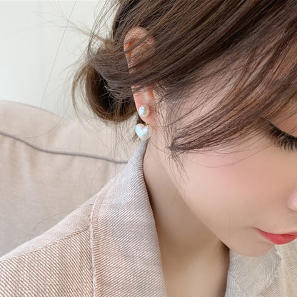 Simple Temperament Love Pearl Stud Earrings Deals DealSniper.net