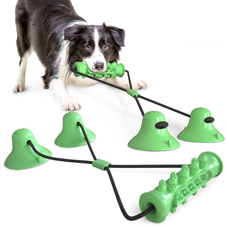 Suction Cup Molar Toy Chewing Bite Leaking Toy Pets dealsniper-net Green Double disc