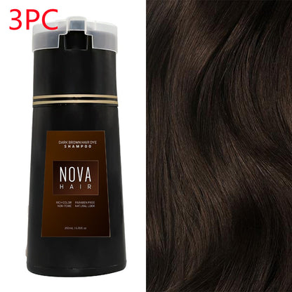 Hair Dyeing Hair Care Shampoo Natural Fast White Hair Dyed Beauty dealsniper-net C Dark Brown 200ml 3PCS