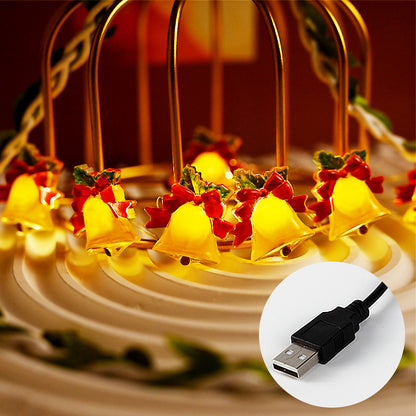 Led Christmas Decorative Bell Holiday String Light Holidays dealsniper-net USB Always Bright 2 M 20 Lights