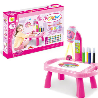 New children's projection painting table Beauty dealsniper-net Pink