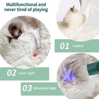 Cat Teaser Stick Laser Teaser Stick Feather Three In One Pets dealsniper-net