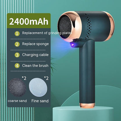 Foot Scrubber Ultraviolet Light To Remove Dead Skin Beauty DealSniper.net Dark Green 2400mAh 2grinding head