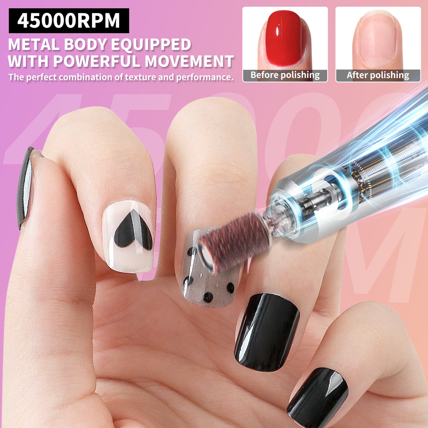 Electric Nail File For Shaping Removing & Polishing Gel Nails Beauty dealsniper-net
