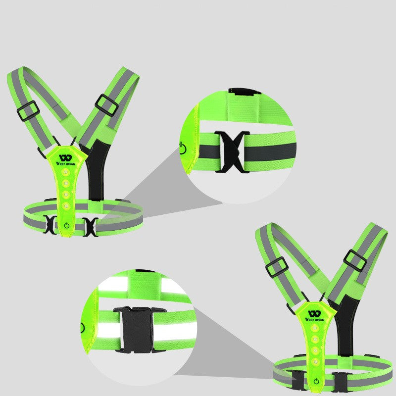 Outdoor Night Run Reflective Vest Riding Warning Light Outdoor dealsniper-net