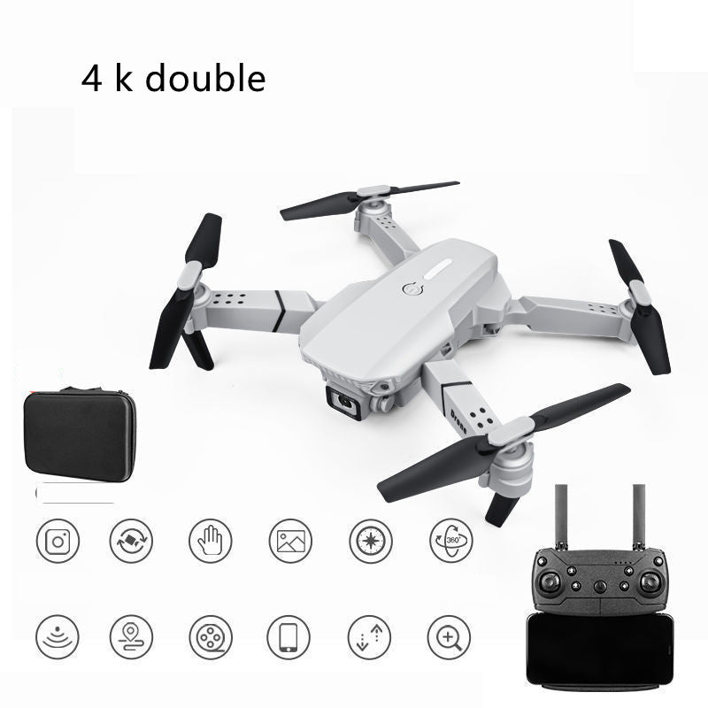 Folding Hd Camera Aerial Shot Drone Toy Four Axis Electronics dealsniper-net Grey 4K Double