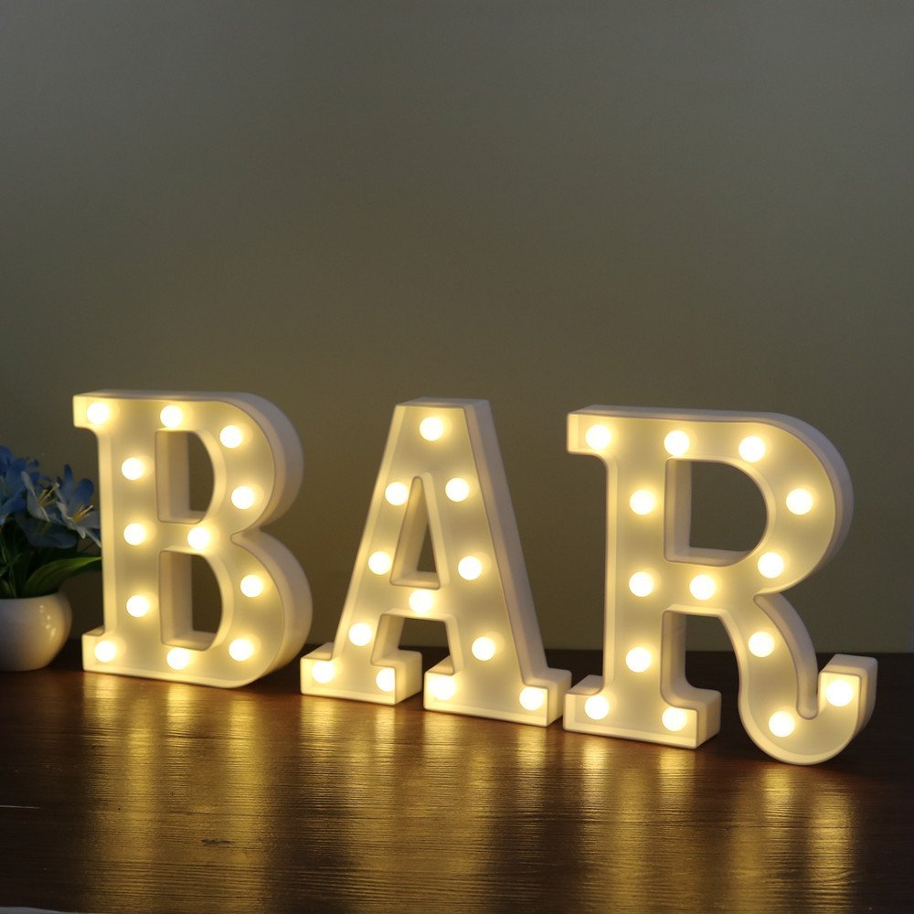 26 Letters White LED Night Light Marquee Sign Alphabet Lamp Home dealsniper-net