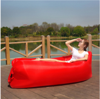 Outdoor Air Sofa Fast Inflatable Laybag Hangout Lounger Beach Air Bed Outdoor dealsniper-net Red Round head