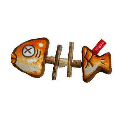 Cat Fishbone Wood Simulation Molar Toy Pet Products Pets Gym From House