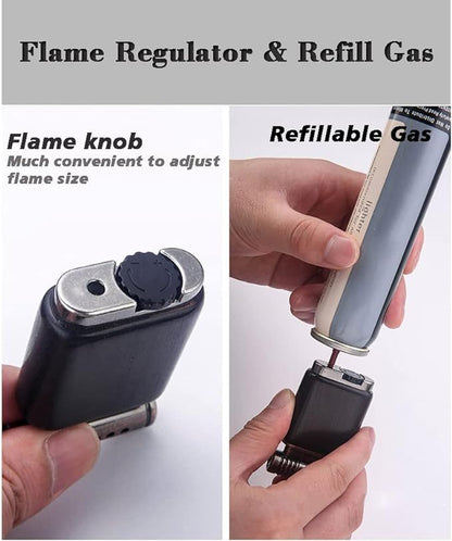 Pipe Lighter Soft Flame Refillable Gas Wooden Case Fire