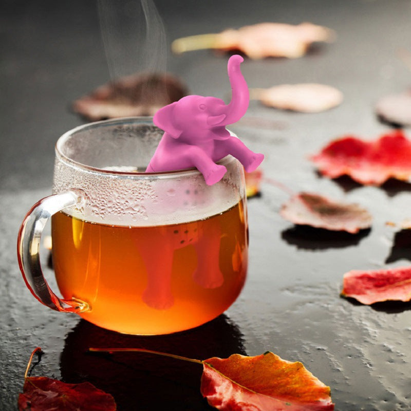 Silica Gel Tea Maker Tea Filter Kitchen DealSniper.net Pink Elephant