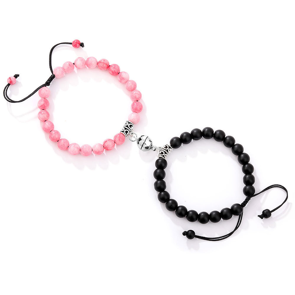 A Pair Of Magnetic Couple Bracelets Induce Vibration Jewelry dealsniper-net C