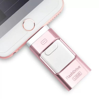 Three In One OTG USB Flash Disk Electronics dealsniper-net Rose gold 128GB